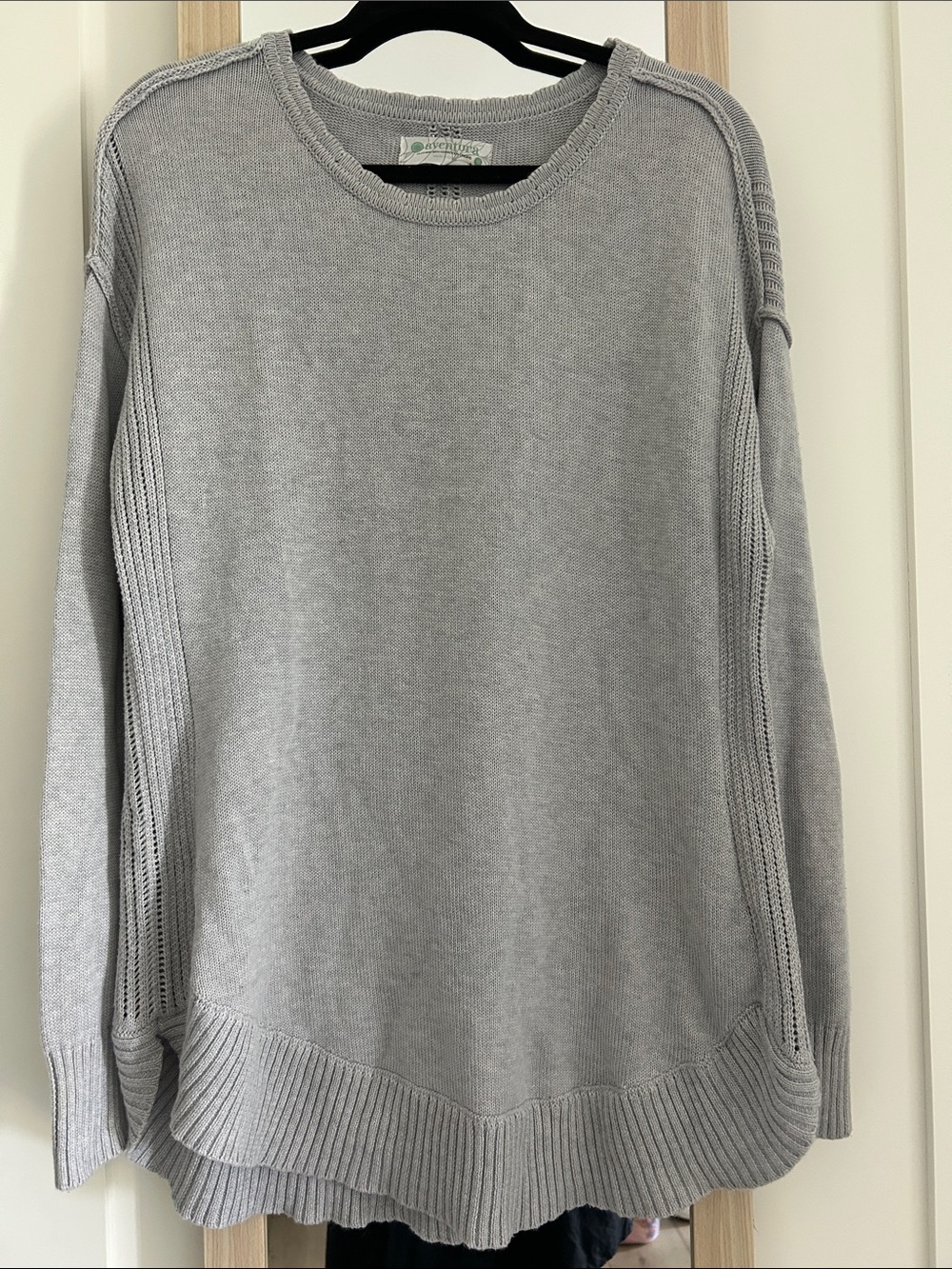 Aventura Gray Merino Wool & Pima Cotton Blend Sweater Tunic MEDIUM